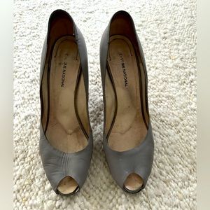 Costume National Grey Peep Toe Heels